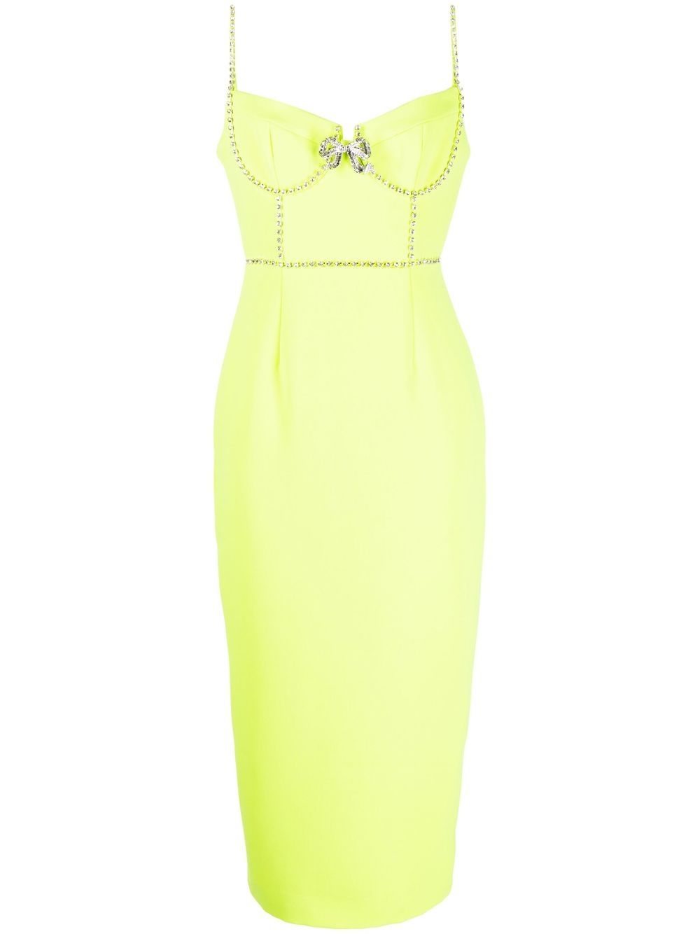 Rhinestone-embellished midi-dress - Yellow