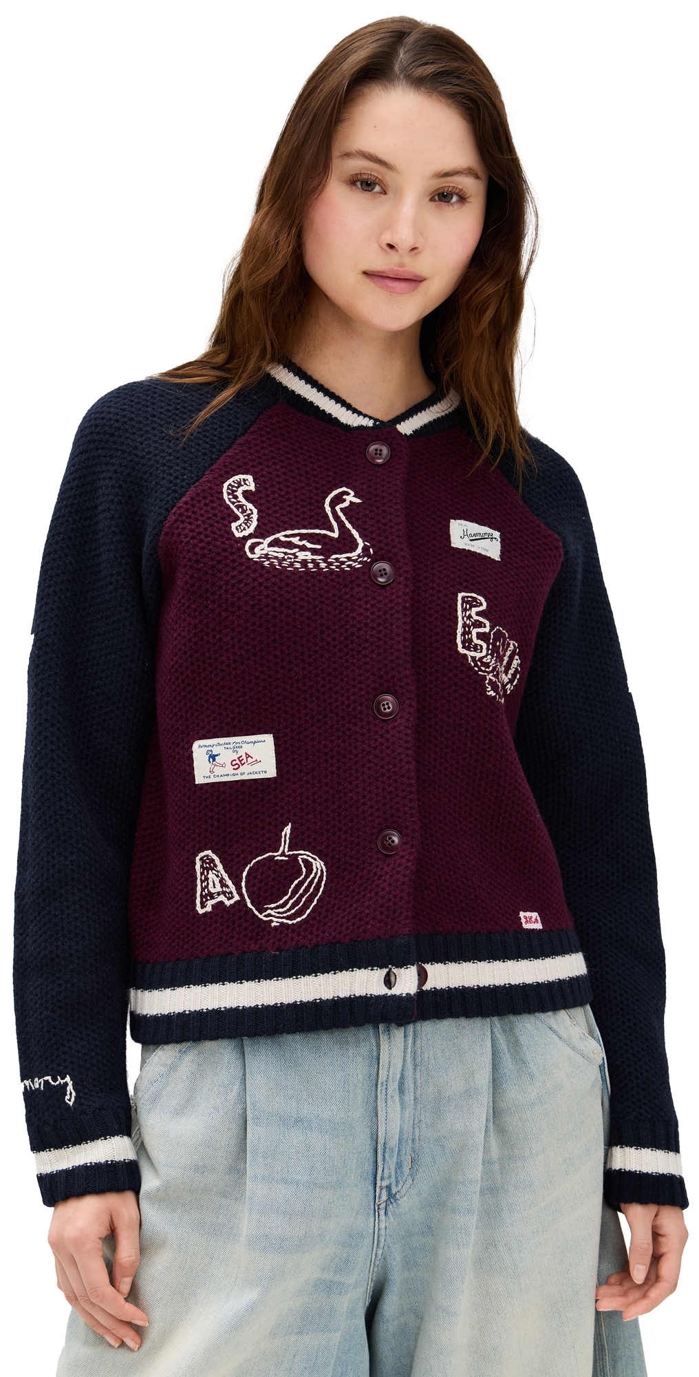 Archer Varsity Knit Cardigan Navy