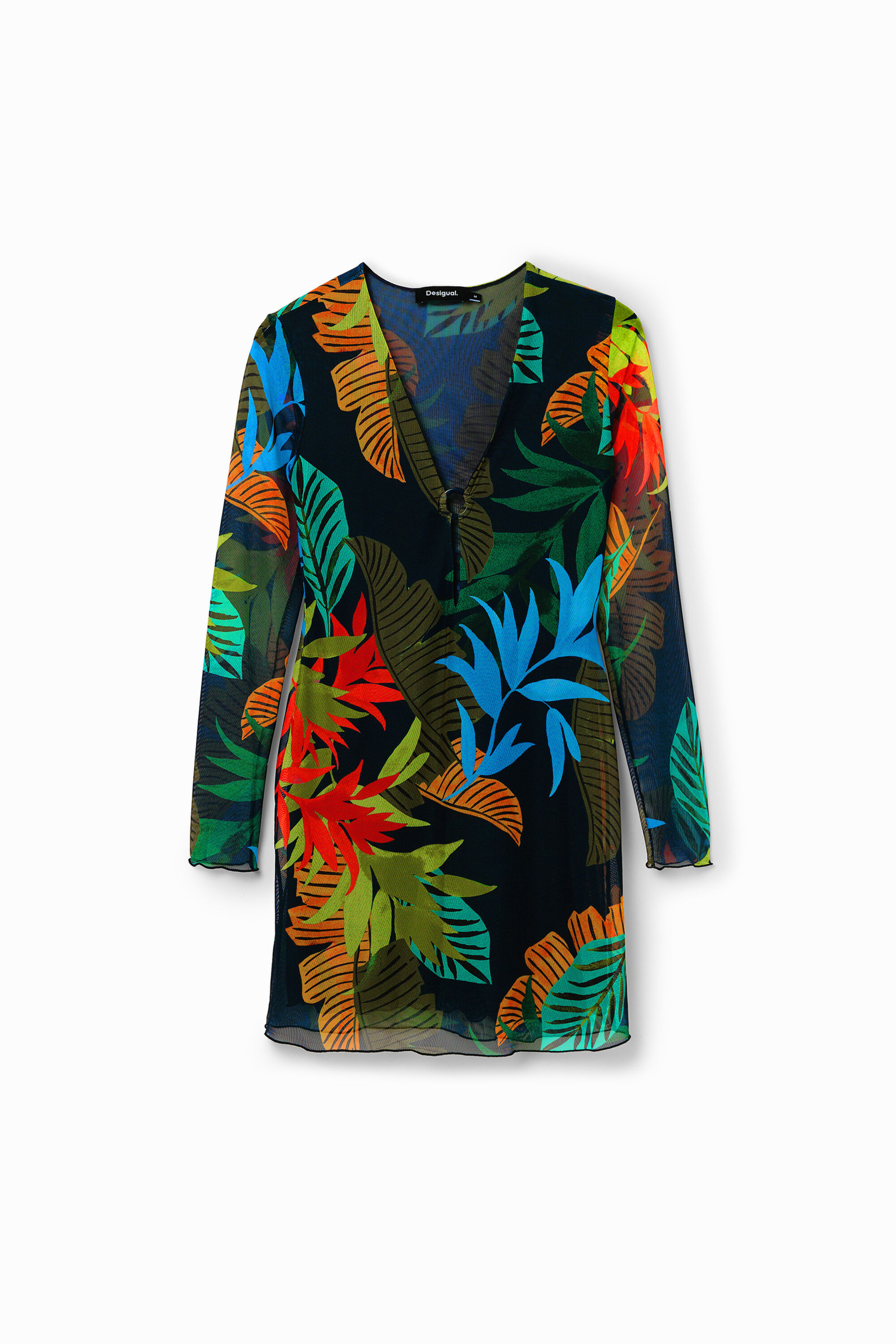 Tropical tulle mini dress