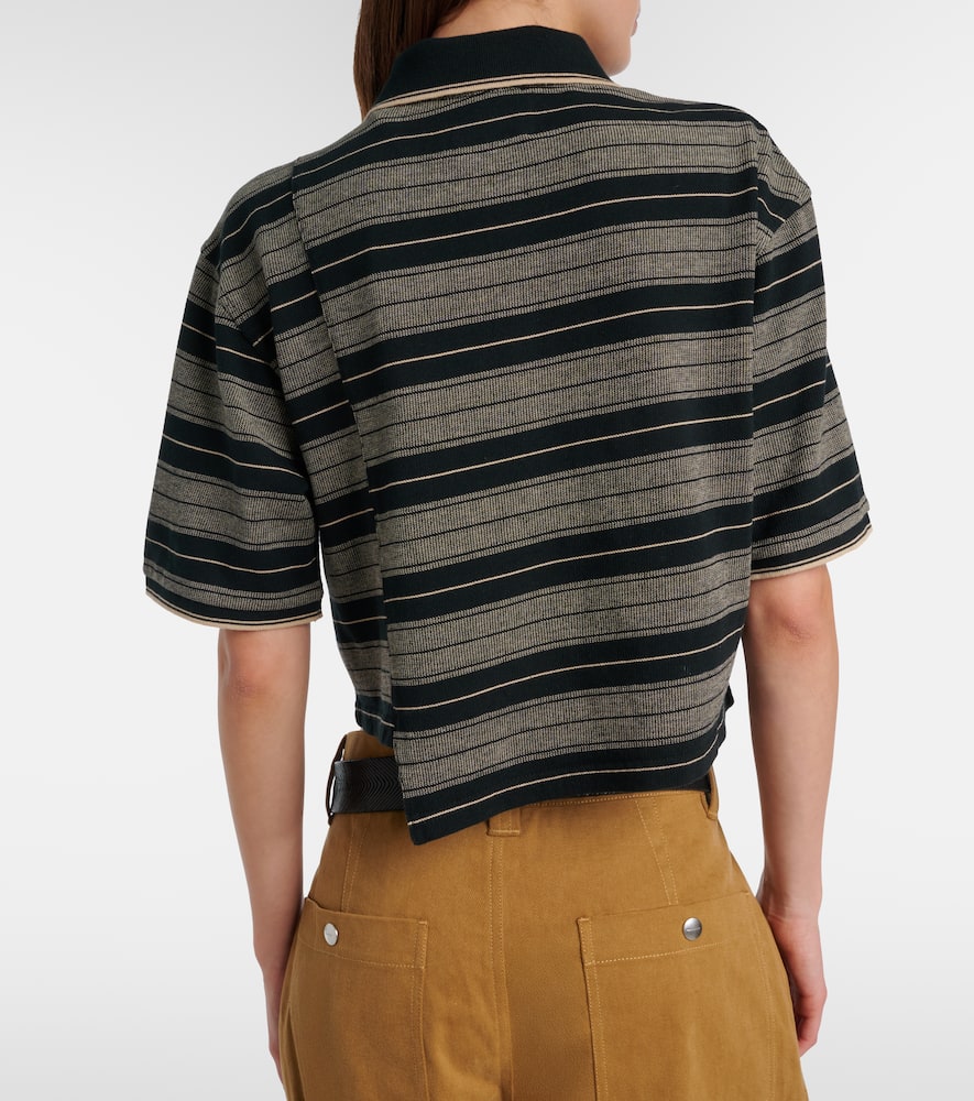 Isalyne striped cotton polo shirt
