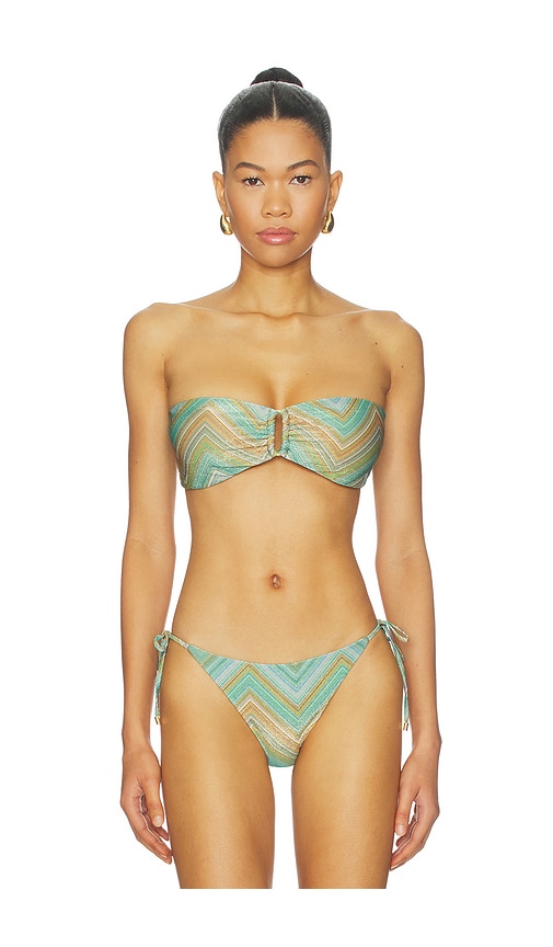 PQ Detail Bandeau Bikini Top in Green,Teal. - M also in
