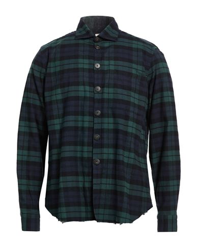 Man Shirt Dark green Size 17 Cotton