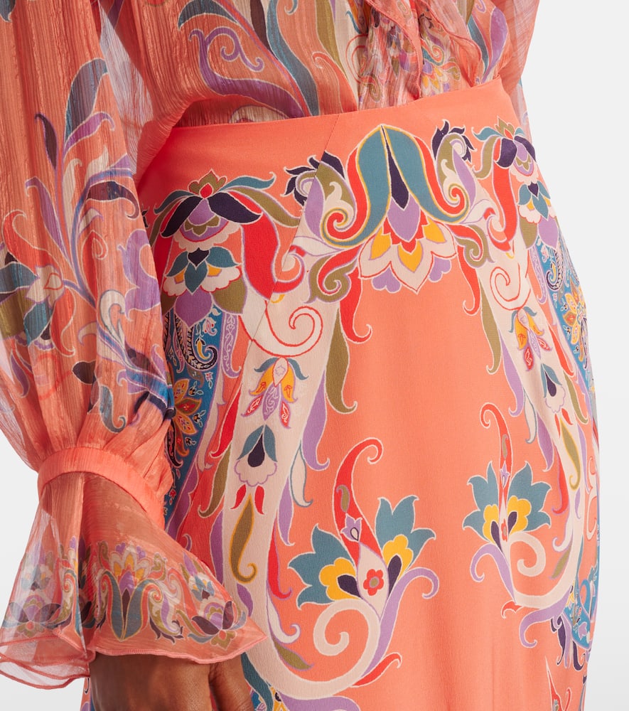 Paisley silk maxi skirt