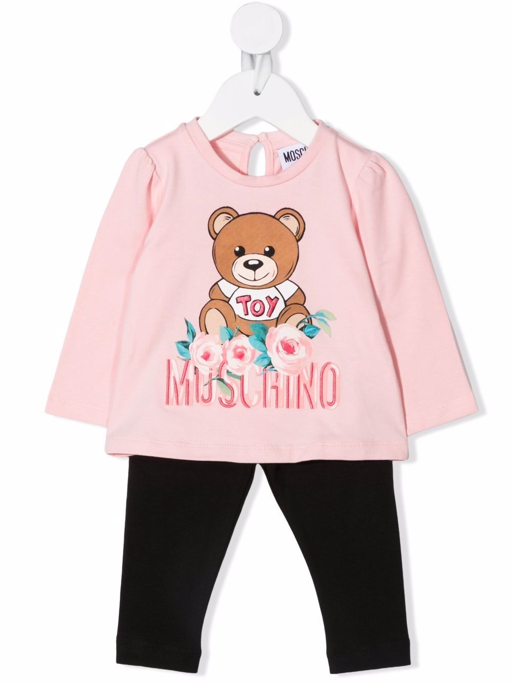 Teddy bear-print tracksuit set - Pink