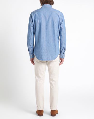 Man Denim shirt Blue Size 40 Cotton