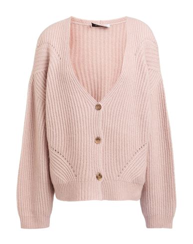 Woman Cardigan Pink Size 12 Alpaca wool, Cotton
