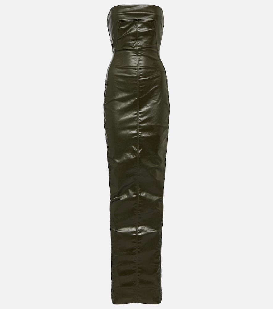 Strapless denim gown