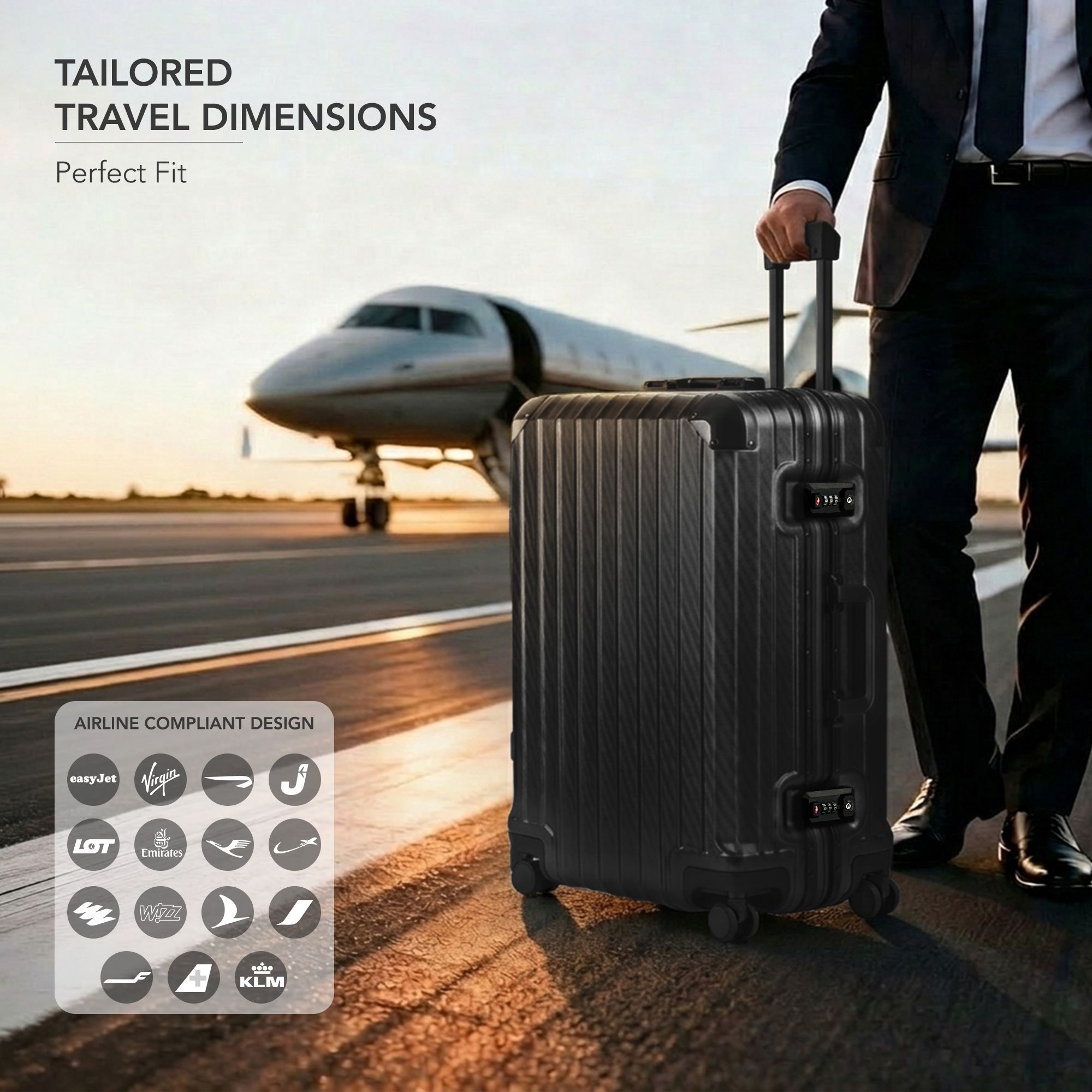 Lugg Solo Explorer 28” Suitcase, 106L 75X52X31Cm – 5 Year Warranty In Black