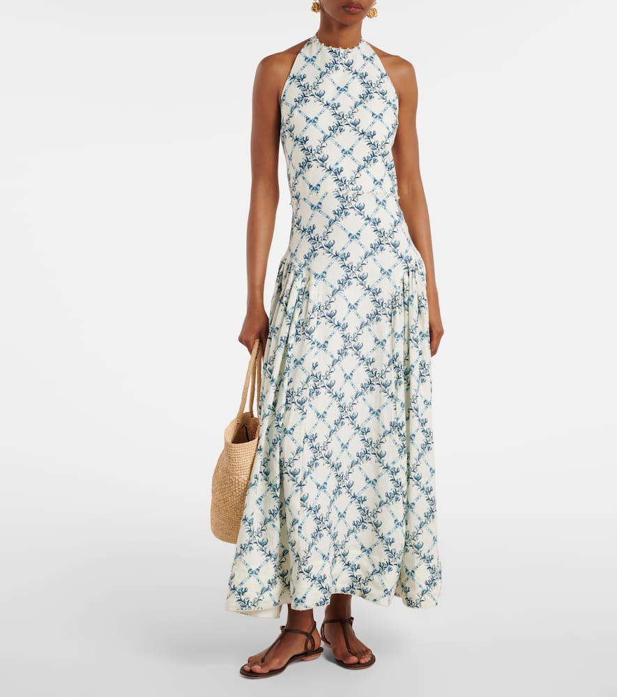 Balsa open-back linen midi dress