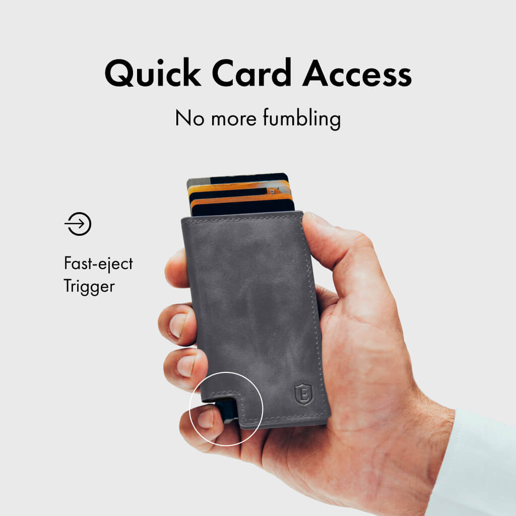 Men's Wallet - Smiley x Ekster Premium Slim Men's Wallet Trackable Wallet Leather Smart Wallet RFID Blocking