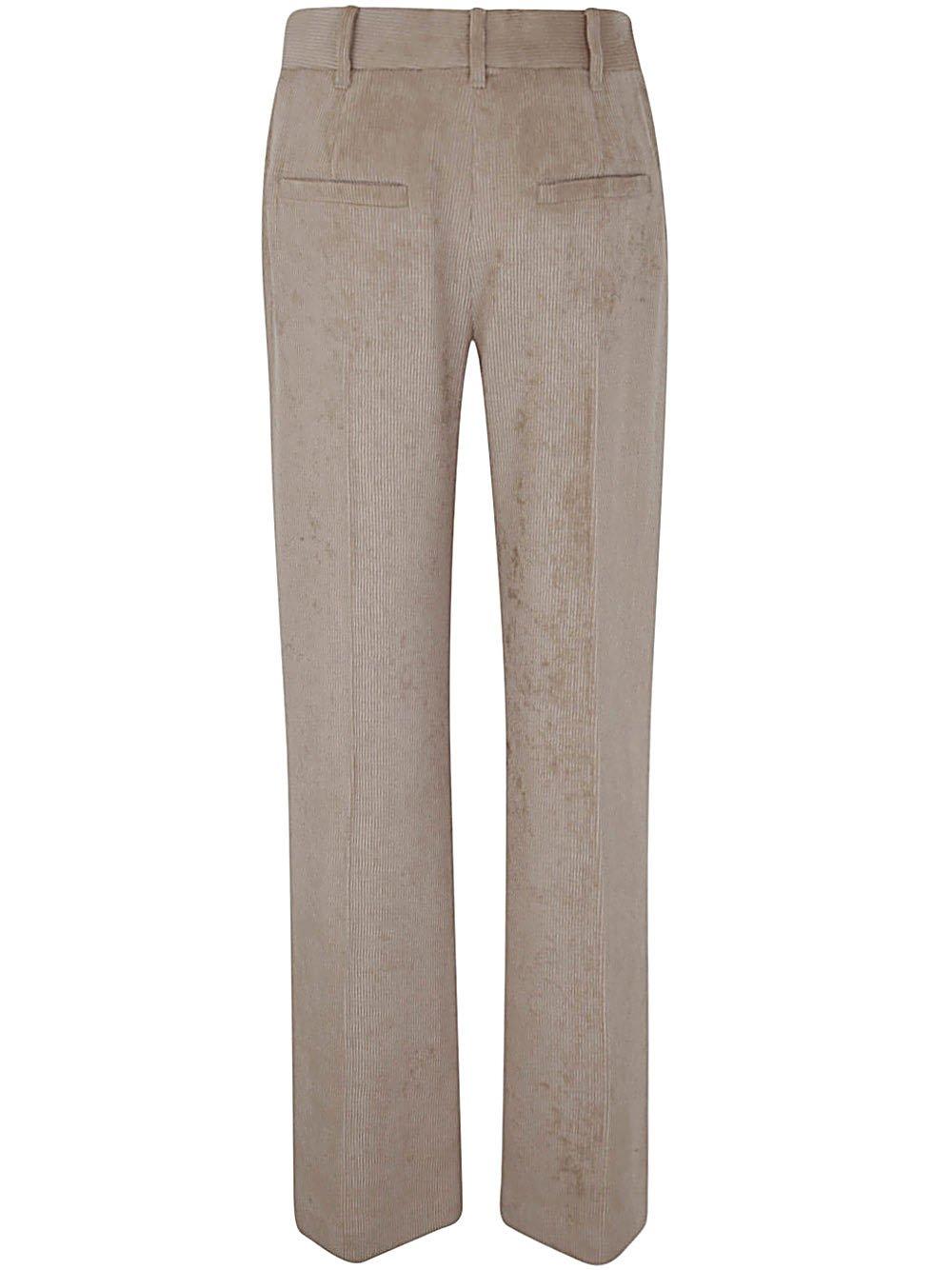 Corduroy straight-leg trousers - BEIGE