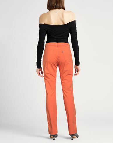 Woman Pants Orange Size 31 Cotton, Elastane