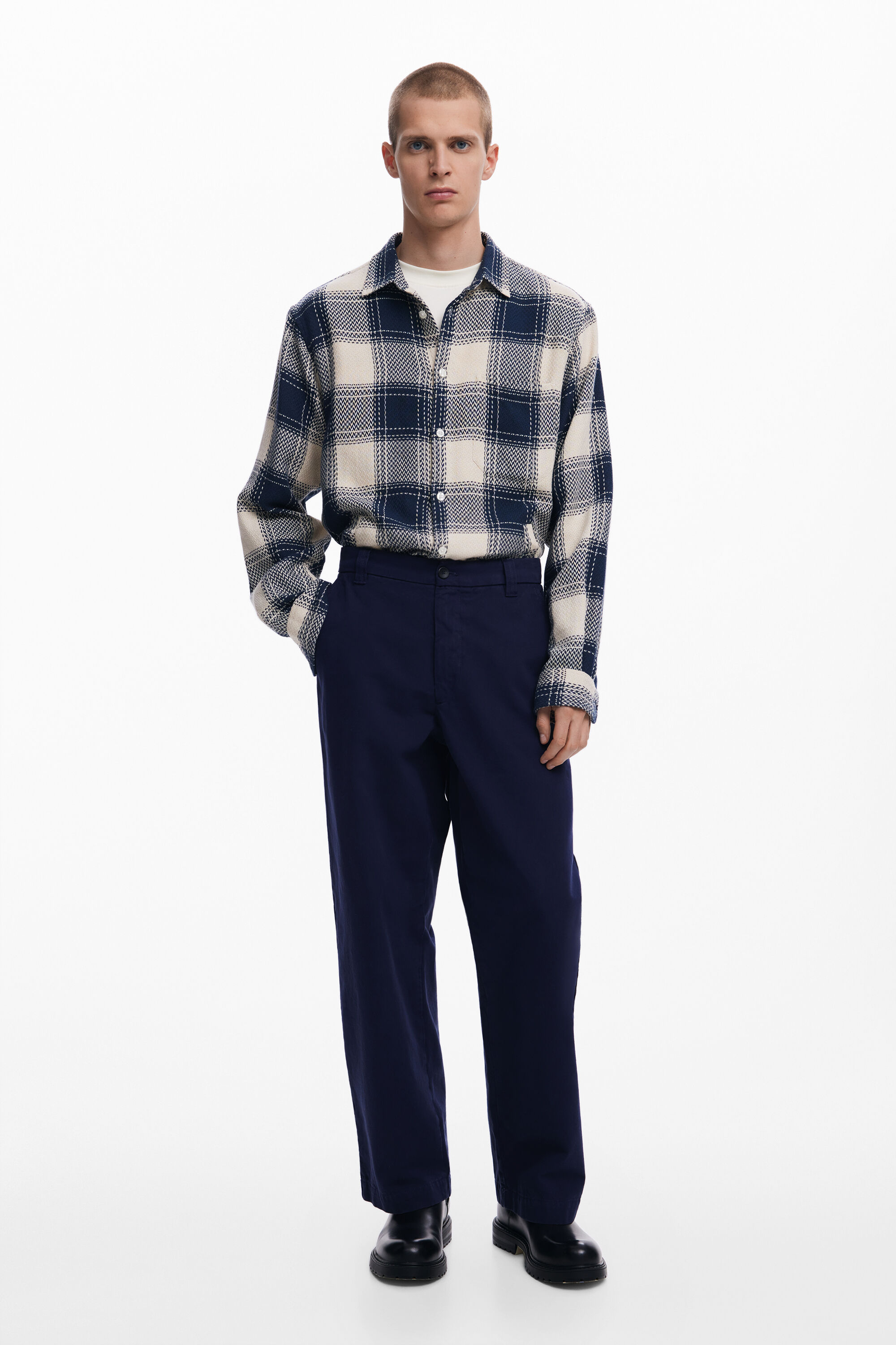 Structured straight pants