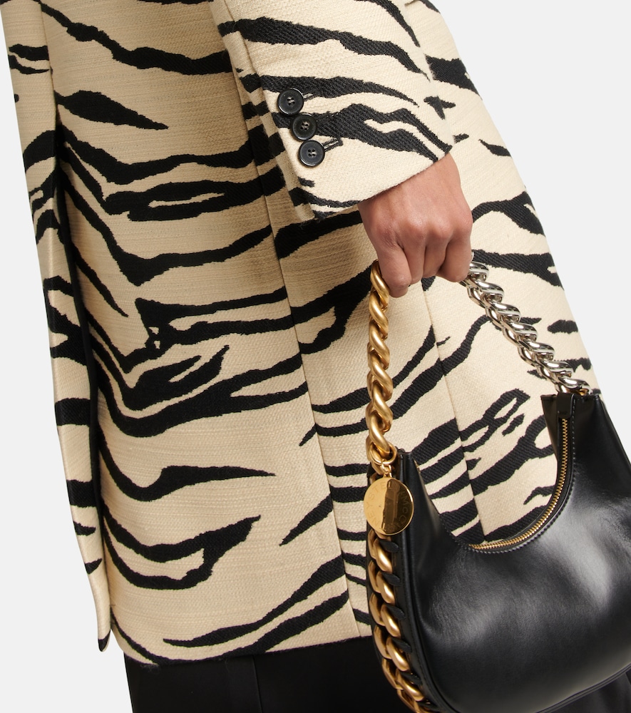 Printed double-breasted coat