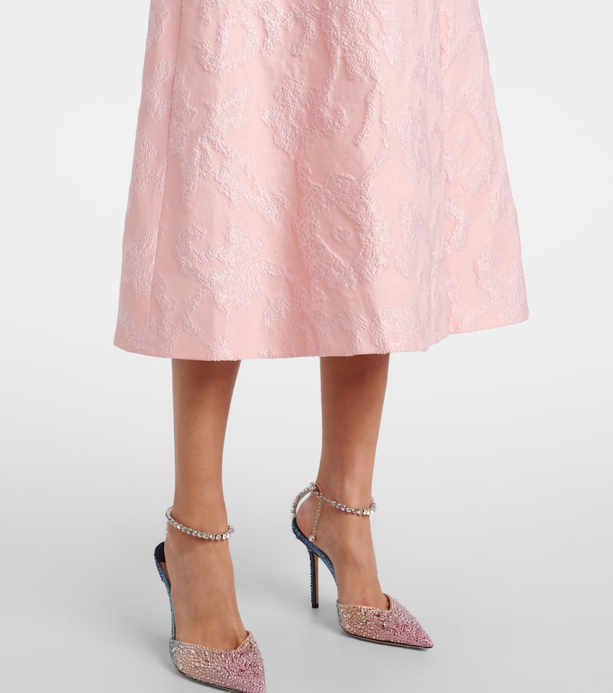Glenda embroidered crêpe midi dress
