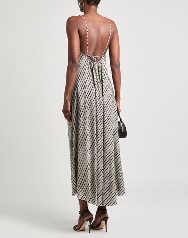 Masnada Woman Maxi dress Grey Size 4 Linen, Viscose