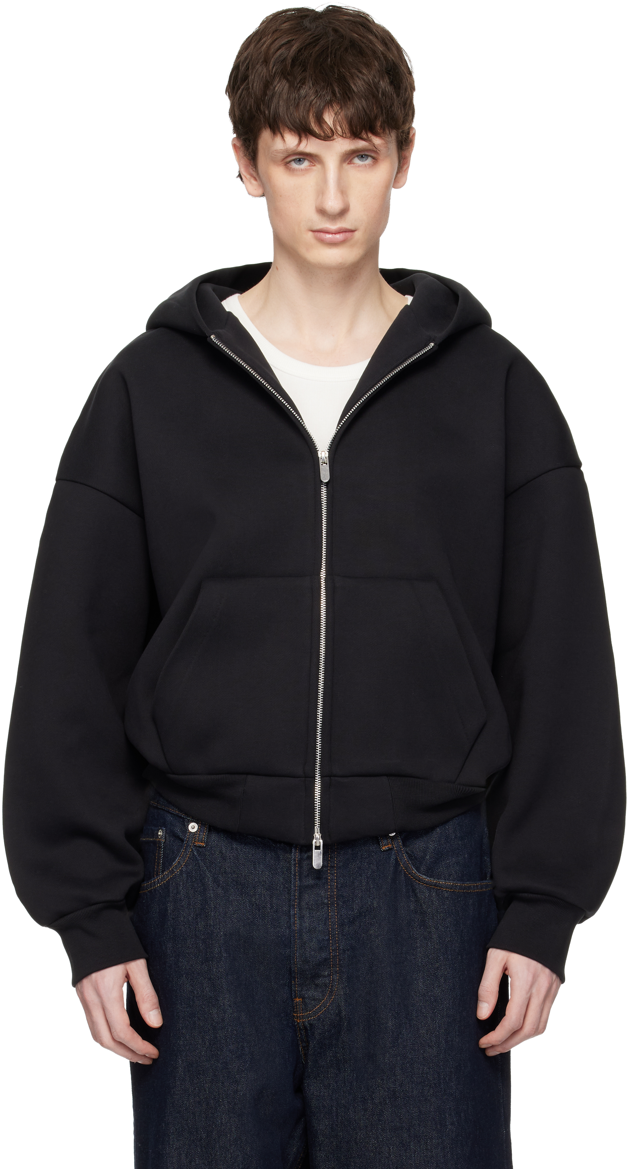 Black V2 Zipped Hoodie