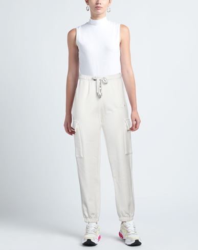 M. c.u. Marco Cassese Union Woman Pants Cream Size L Cotton, Swarovski Crystal