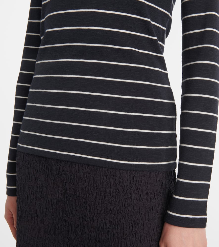 Vince Striped cotton-blend top