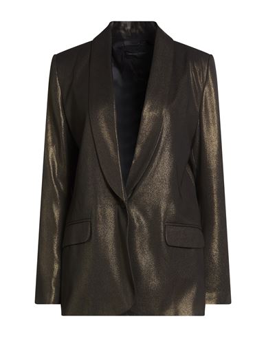 Woman Blazer Gold Size 8 Polyester, Elastane