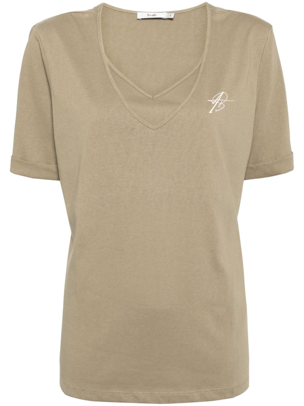 Layered V-neck jersey T-shirt - Black