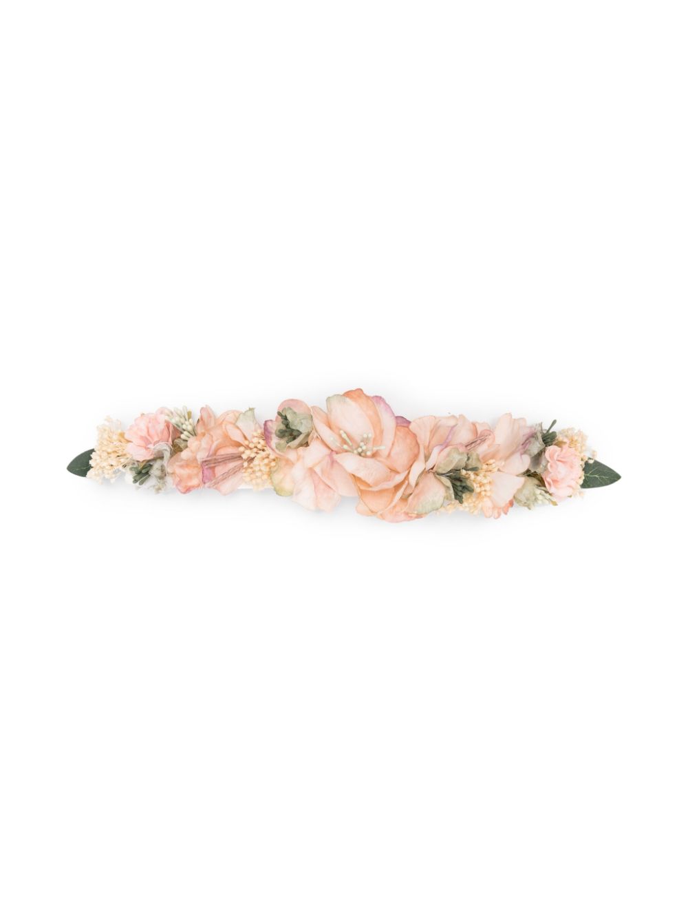 Floral-appliqué belt - Neutrals