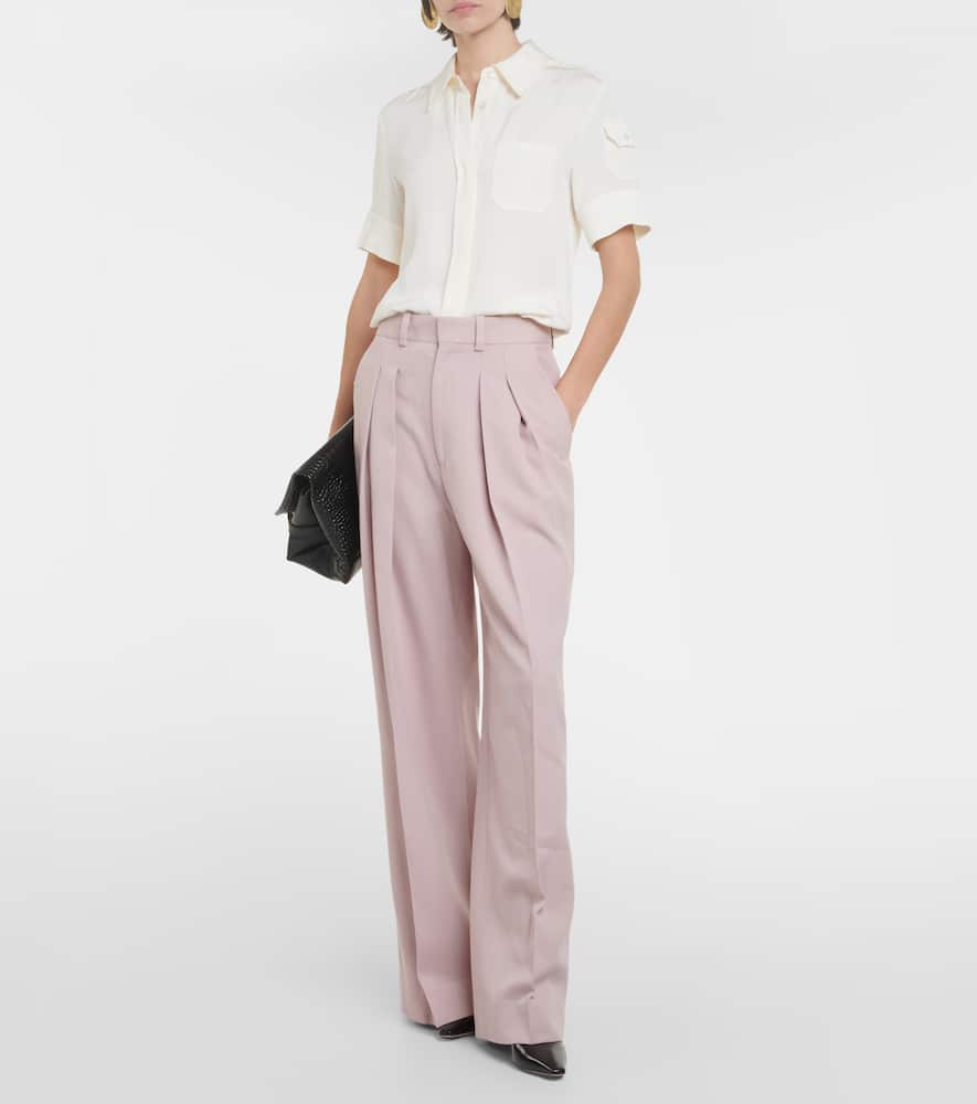High-rise wide-leg pants