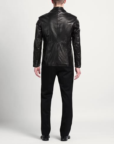 Man Blazer Black Size XL Leather