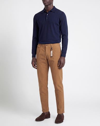 Man Pants Camel Size 38 Cotton, Elastane