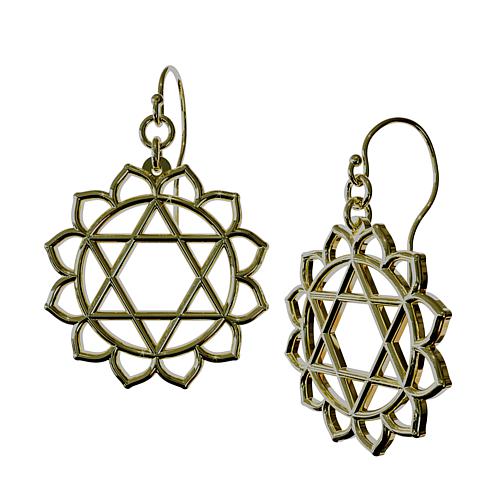 14K Gold-Plated Sterling Silver Heart Chakra Earrings