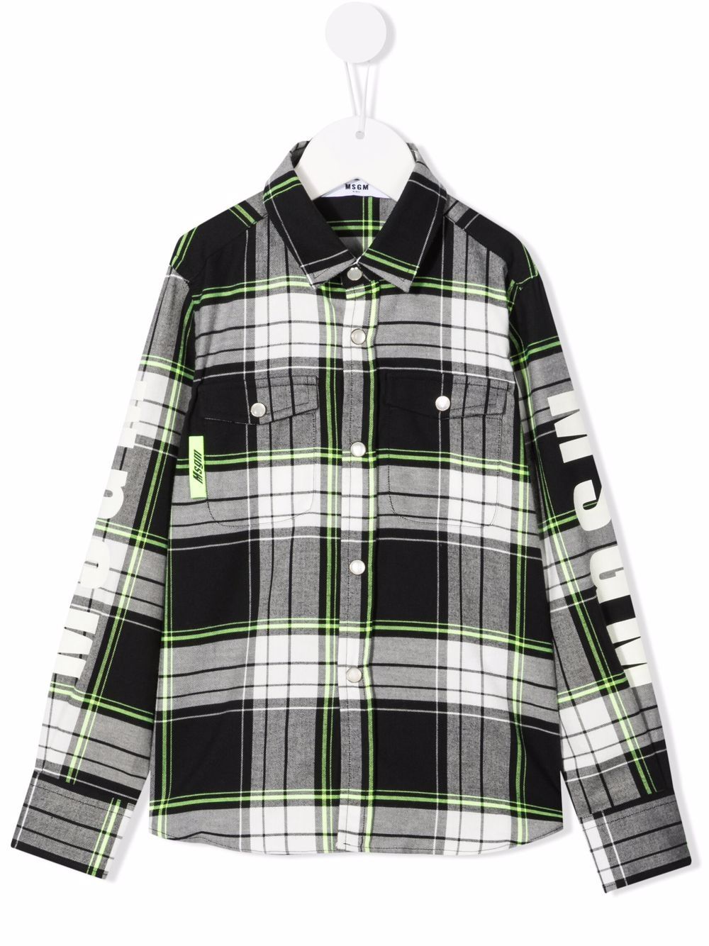 Check-print shirt - Black