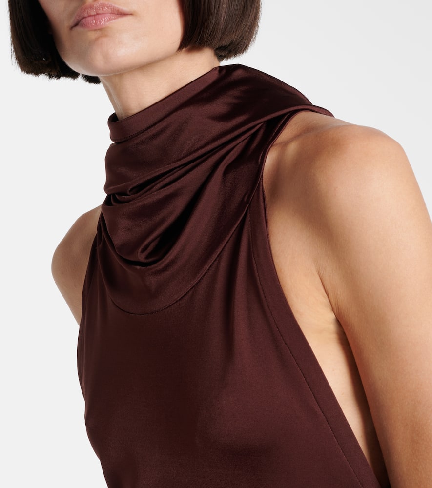 Hooded jersey midi dress
