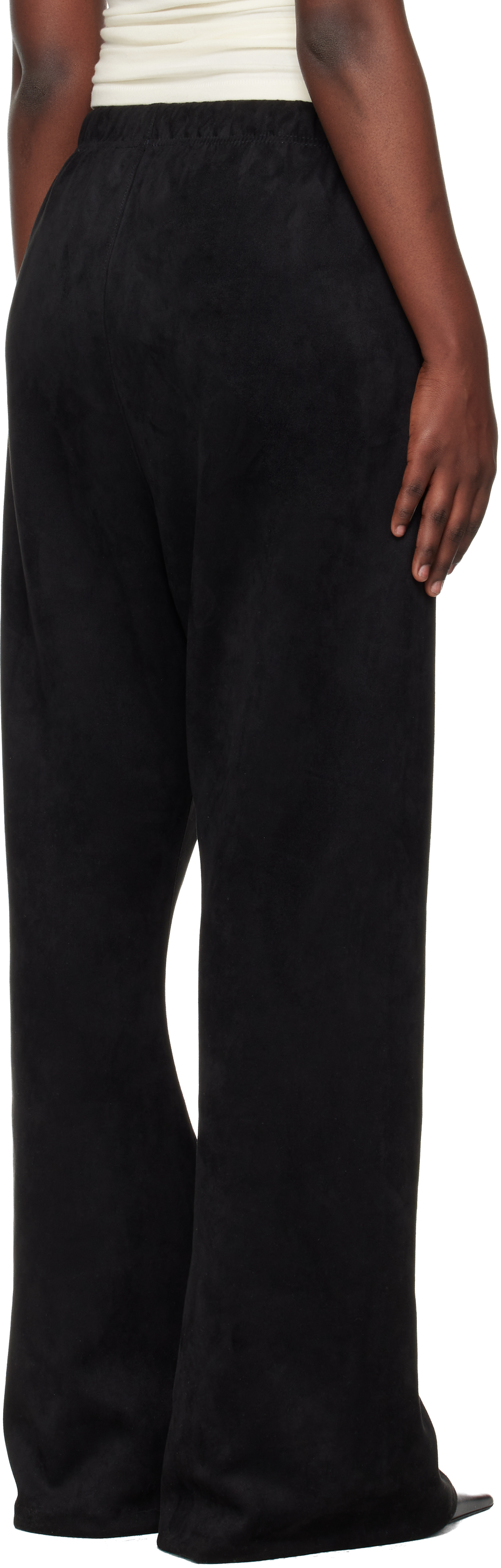 Gray Holiday Faux-Suede Fleece Flare Lounge Pants