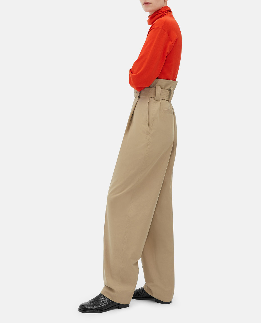 Beige Cotton Pants