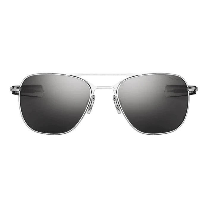 Randolph Engineering Man AF075 Bright chrome Outlet sunglasses Metal Silver Grey Squared Norma