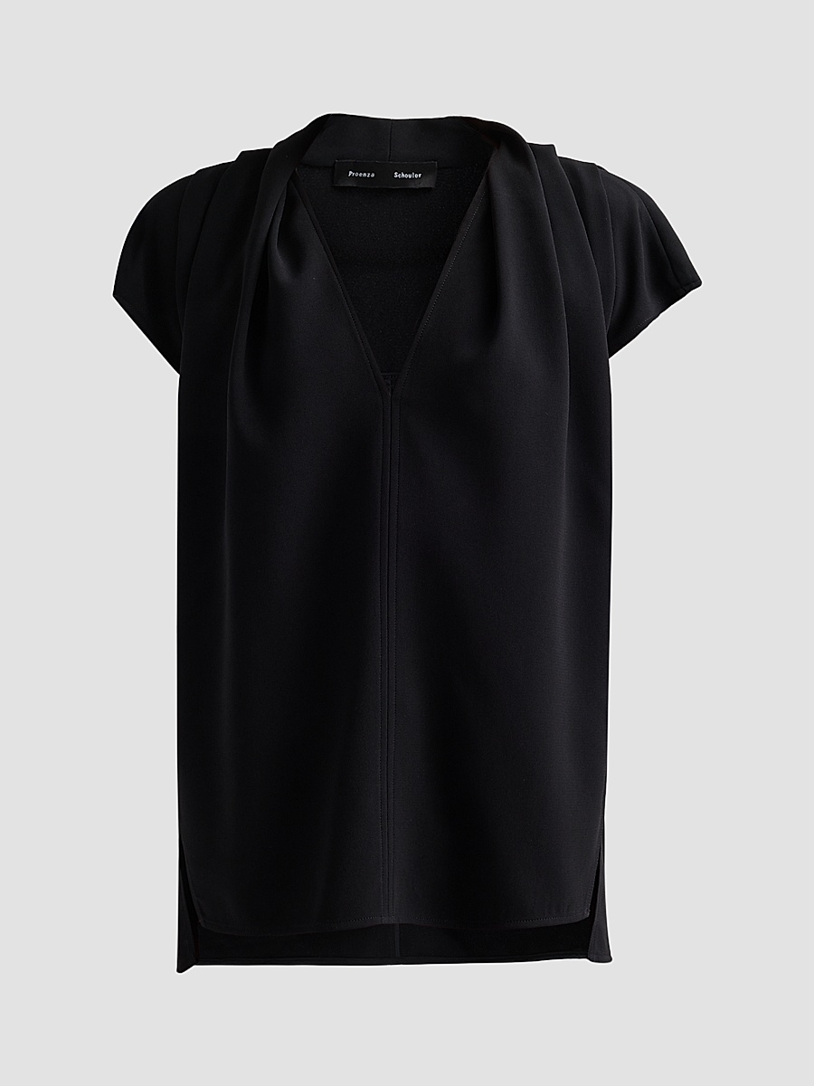 Women's Ranli Double-Faced Crepe Top - Black