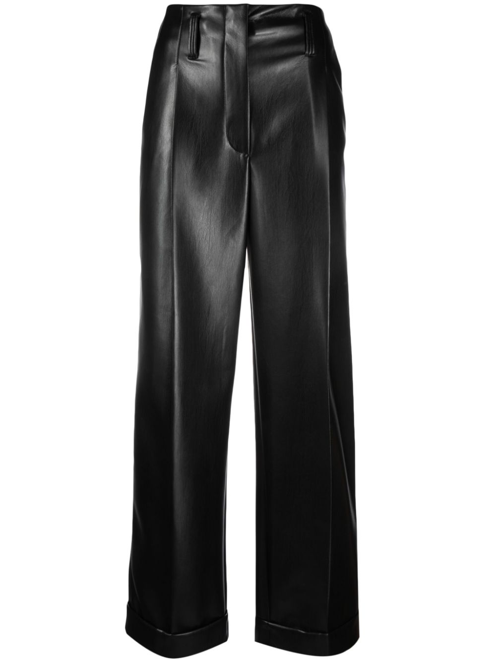 High-waist straight-leg trousers - White