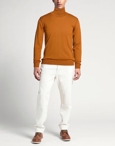 Man Turtleneck Camel Size L Merino Wool, Acrylic