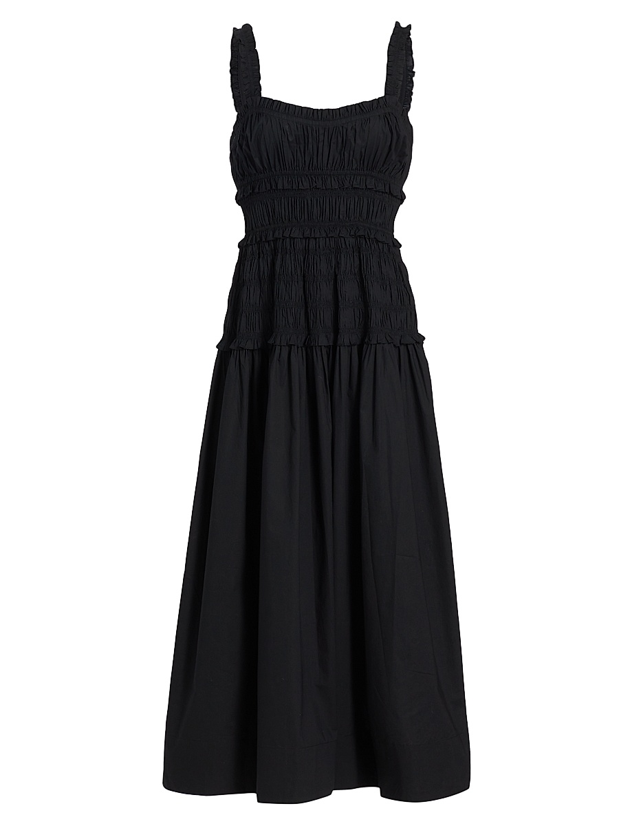 Women's Marianne Smocked Midi-Dress - Black