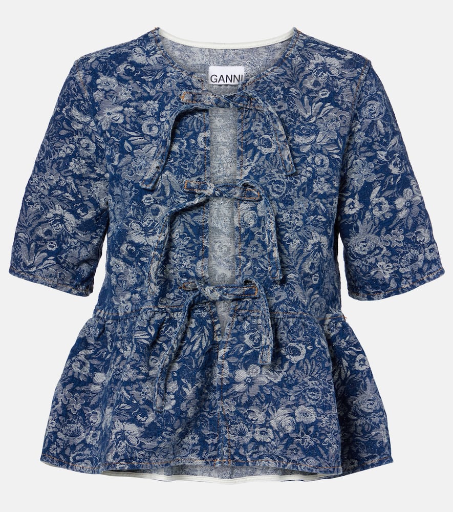 Peplum Tapestry cotton blouse