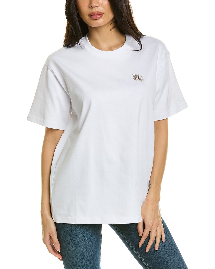 Crystal Embellished Logo Print T-Shirt