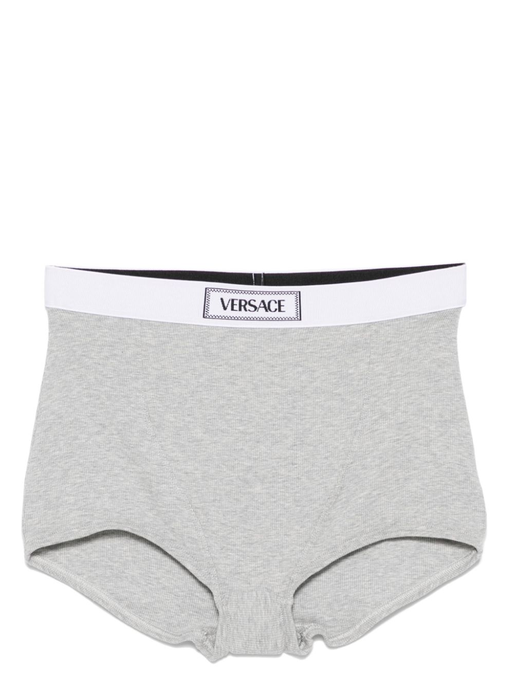 90s logo-waistband ribbed briefs - Grey