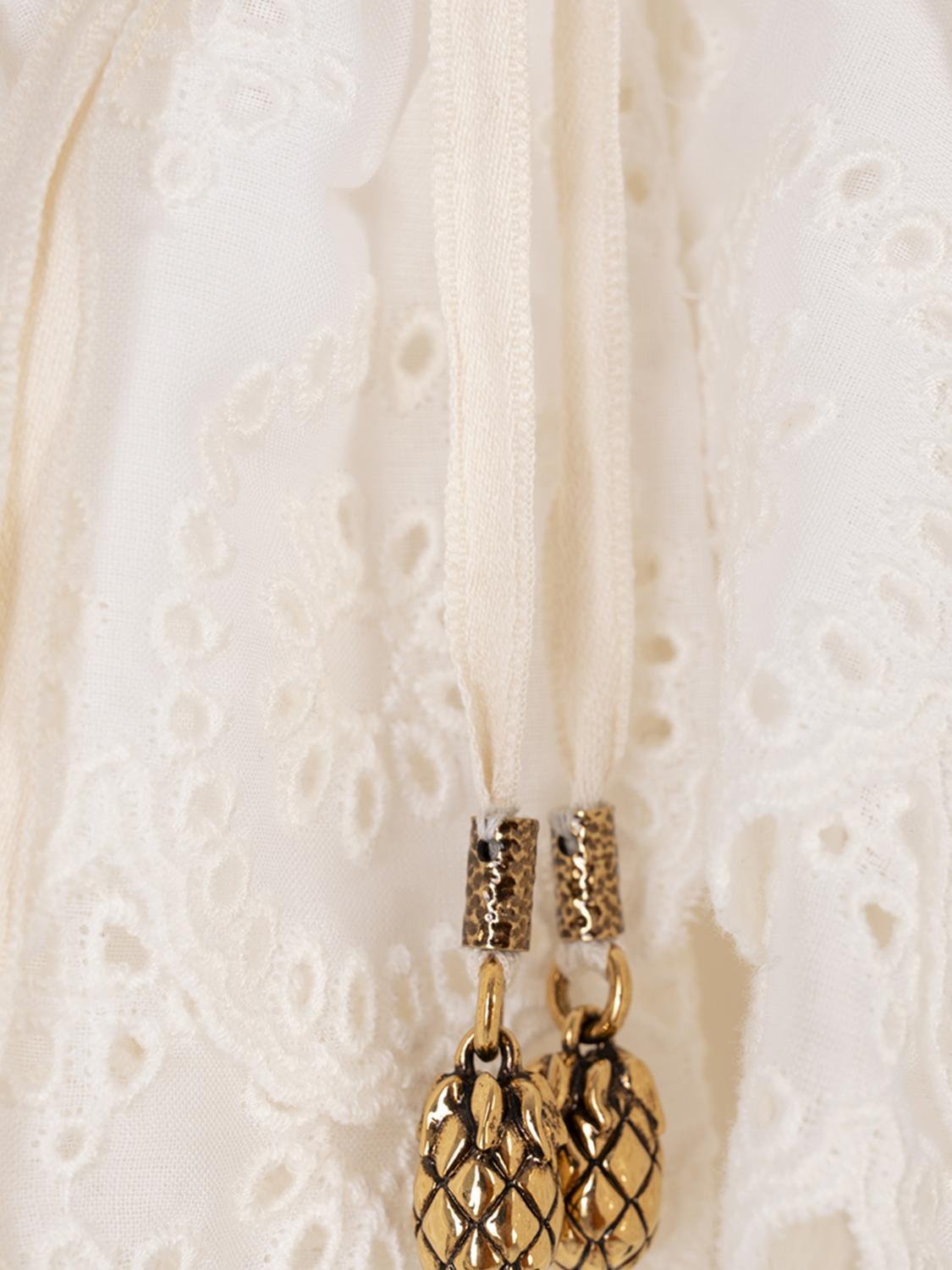 Ruffled cropped top - White