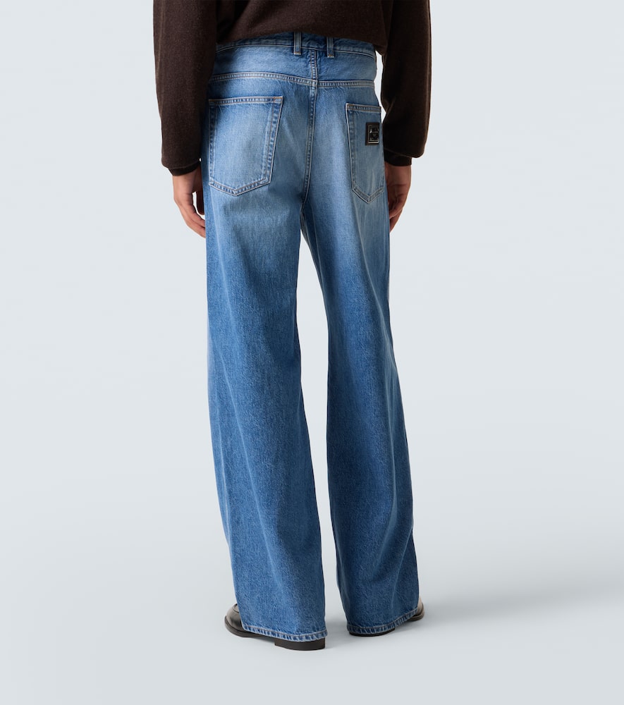Mid-rise wide-leg jeans