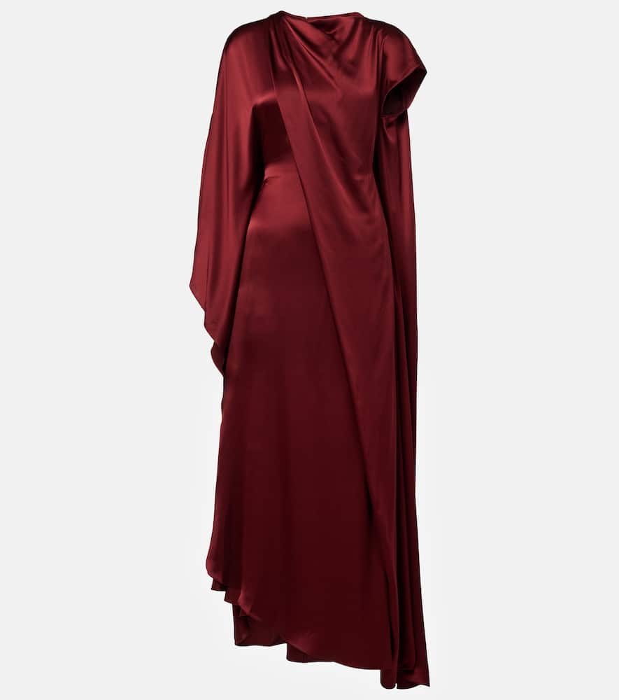 Hiba caped silk gown