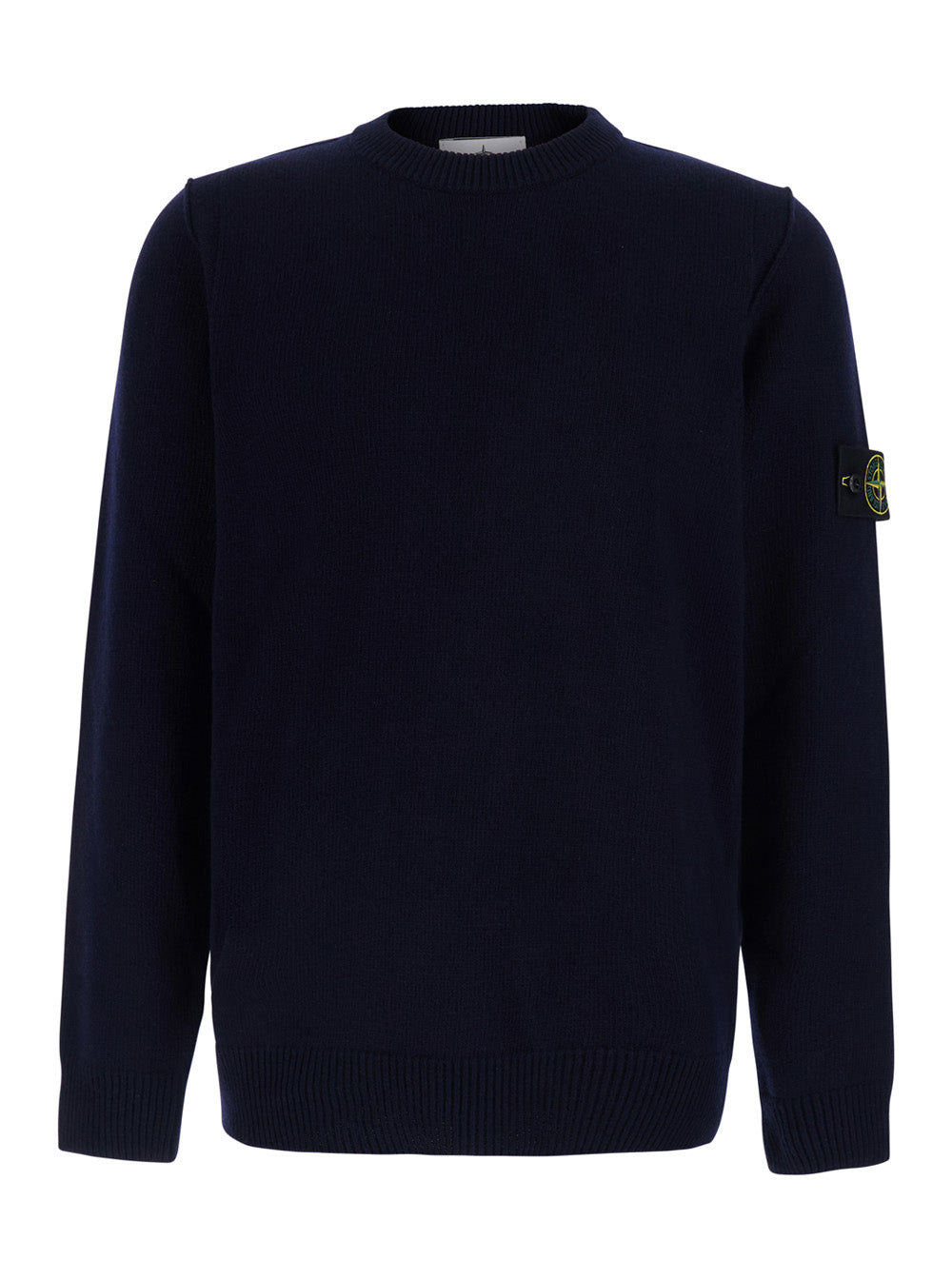 Wool-Blend Crewneck Sweater — Navy