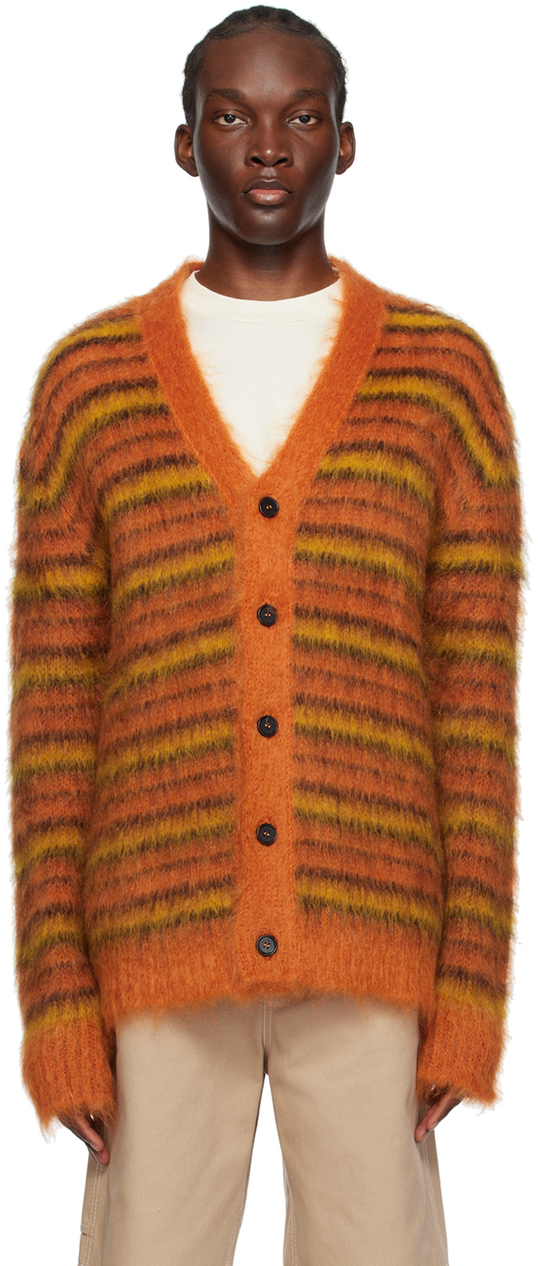 Orange striped cardigan