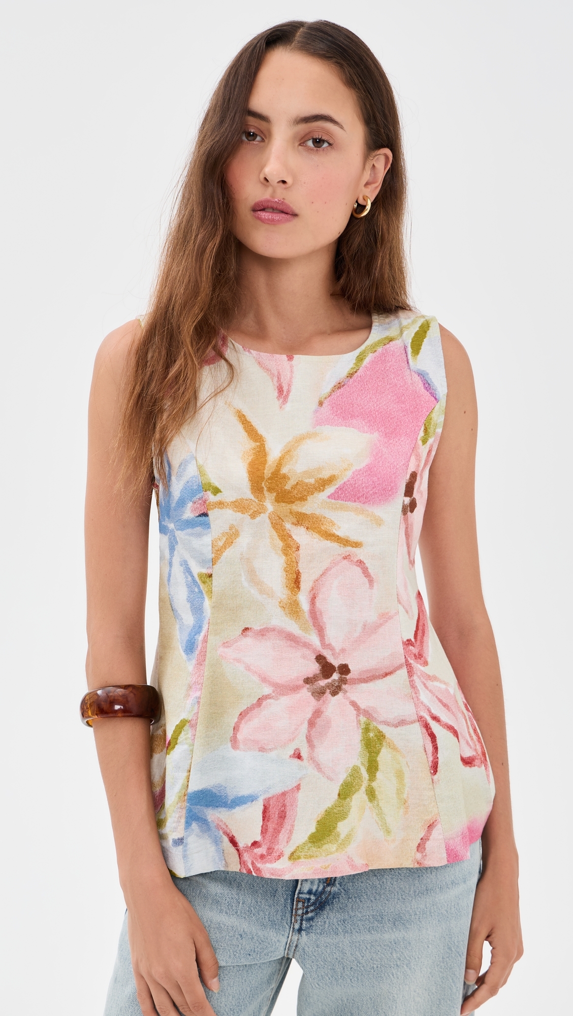 Gardenia Top Print