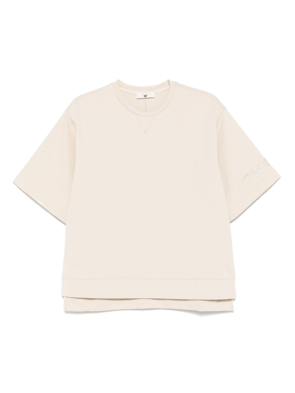 Logo-embroidered T-shirt - Neutrals