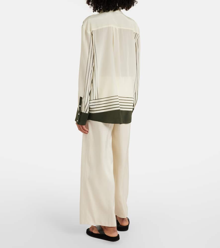 Leilana striped silk crêpe de chine shirt